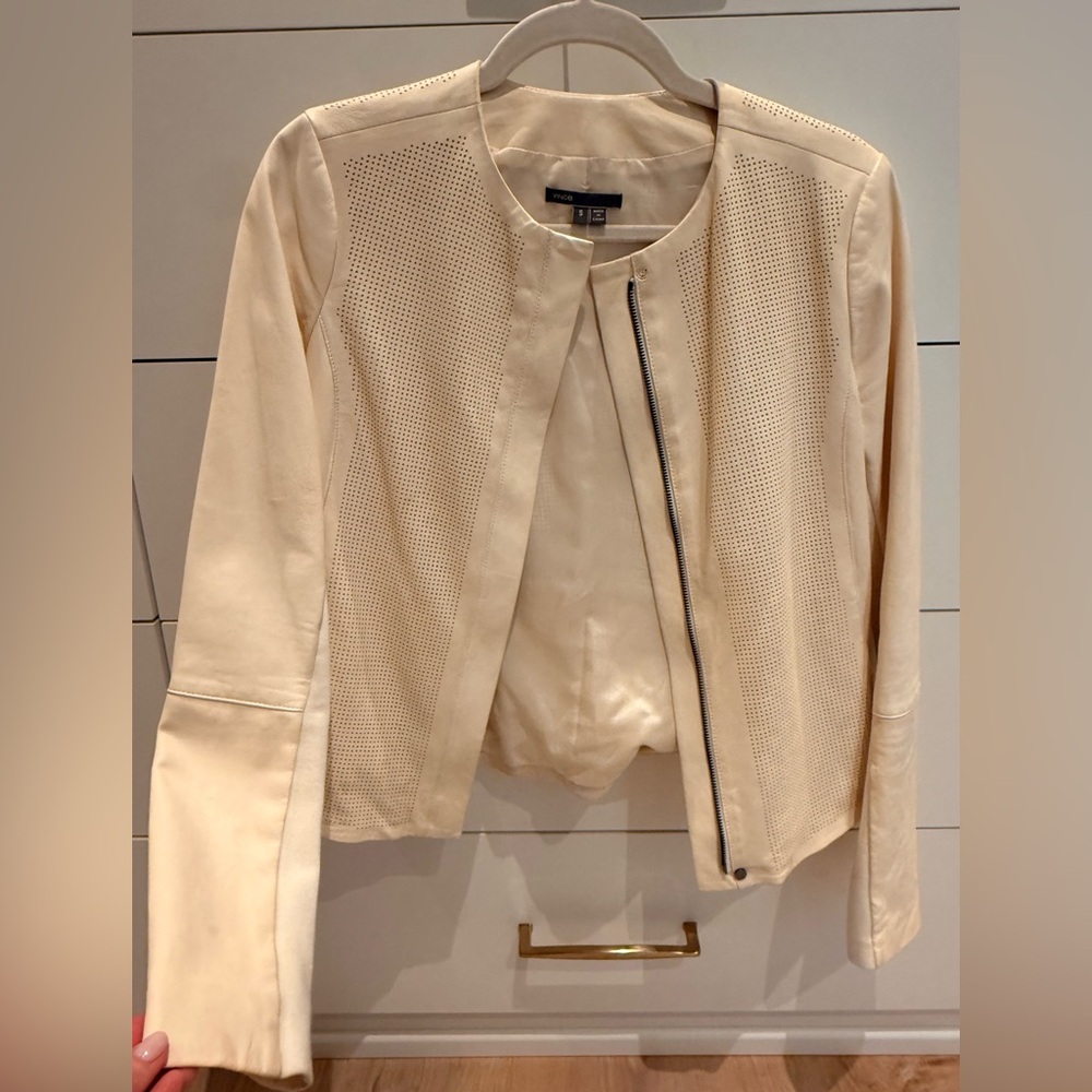 Vince Cream Perforated Blazer